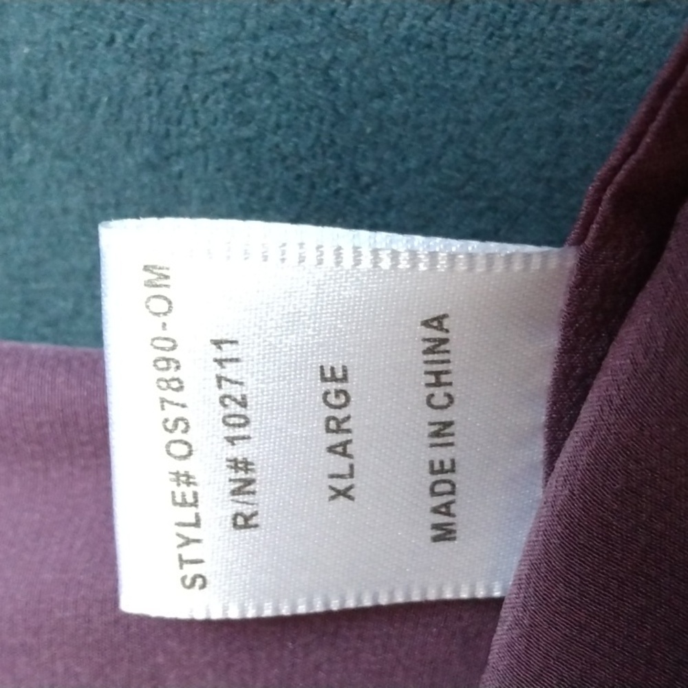 Purple 100% Silk Top Size XL Sleeveless Drawstring Bottom NWOT - Picture 9 of 9